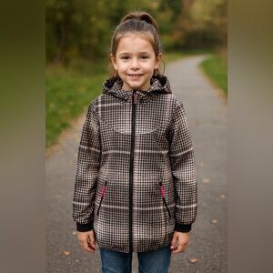Ivivva by Lululemon Long Softshell Plaid Jacket